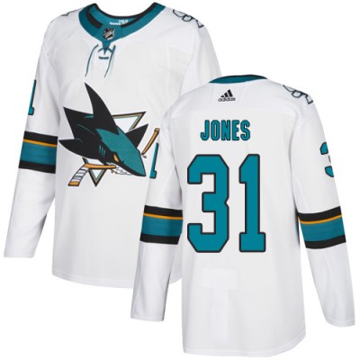 Adidas San Jose Sharks #31 Martin Jones White Road Authentic Stitched NHL Jersey